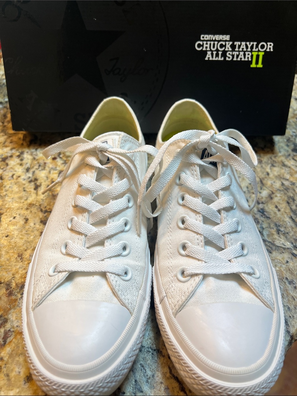 NIB: Converse Chuck Taylor All Star II White Low Top Sneakers